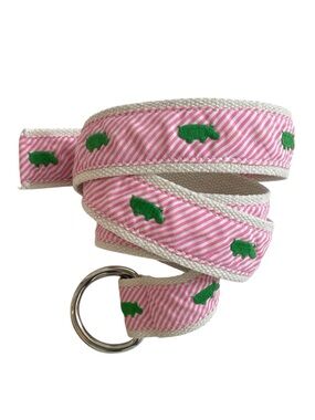J Crew Vintage Preppy Belt Pink Green Academia Clueless Rich Girl Size M L
